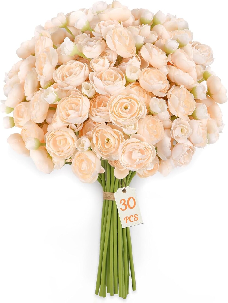 30PCS Ranunculus Artificial Flowers Faux Silk Mini Flowers for DIY Bouquets